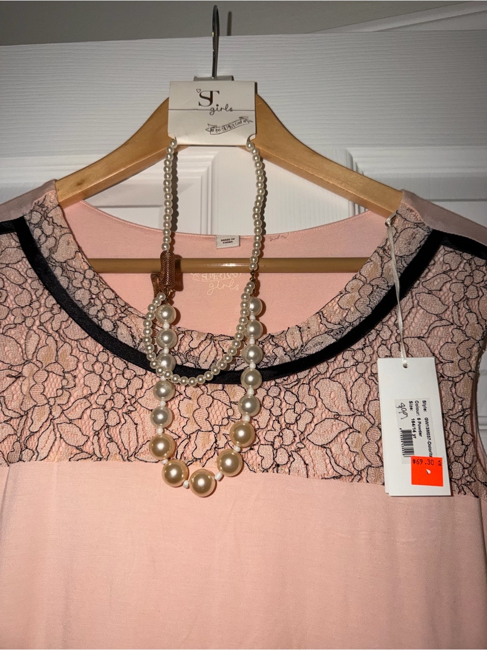 NWT SuperTrash Girls Pink Lace Ruffle Hem Dress Size 13 14 Tween Party - Picture 2 of 4